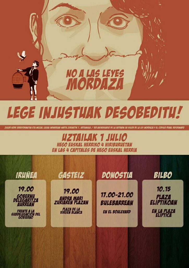 HIZPIDEA: Mozal legearen aurkako mobilizazioak