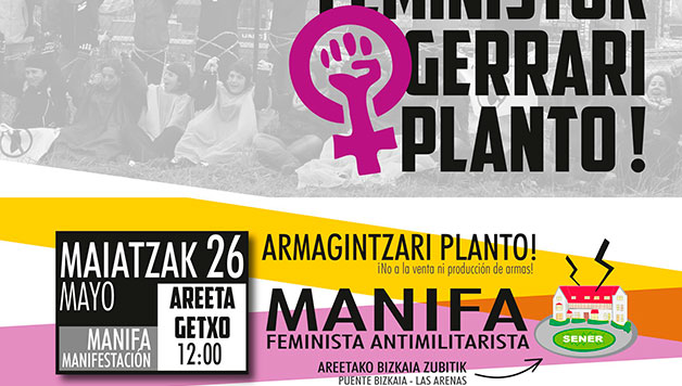 Gerraren aurkako emakumeen nazioarteko egunean ‘Feministok gerarri planto’