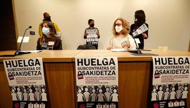 Osakidetzako azpikontratetan grebak deitu dituzte ELA, LAB, CCOO, UGT eta ESK sindikatuek