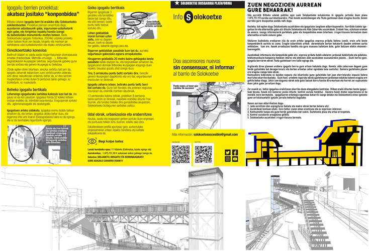 Solokoetxeko igogailu berrien lanak hasi dira  auzokideen eskariak entzun gabe