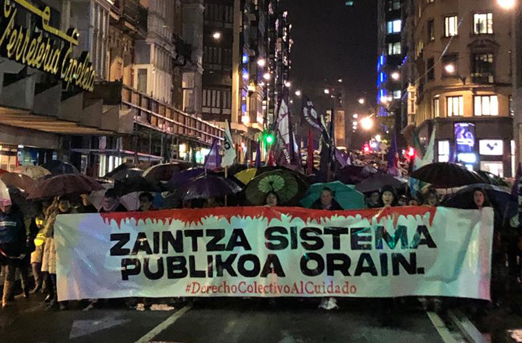 “Zaintzaren gaiari urgentziaz heltzeko garaia da” aldarrikatu du mugimendu feministak